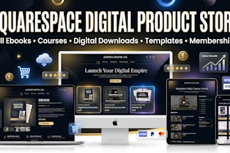 design squarespace digital product store for ebook course and download sales