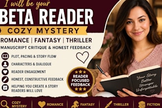 proofread and beta read cozy mystery fantasy manuscript beta reader cozy mystery