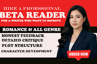 be your romance beta reader, fantasy, mystery beta read, and critique your novel
