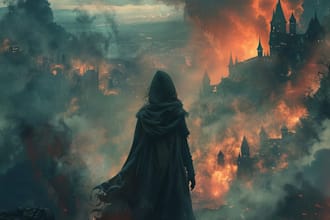 draw a fantasy book cover illustration