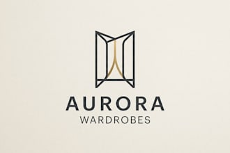 design a modern and elegant wardrobe logo for your furniture brand