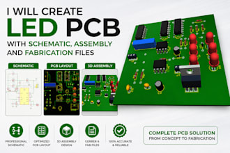 create led pcb with schematic, mcpcb, assembly and fabrication ready files