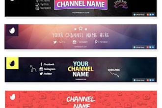 create professional youtube banner and channel art
