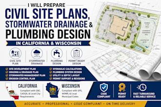 do civil site plan stormwater drainage plumbing design in california wisconsin