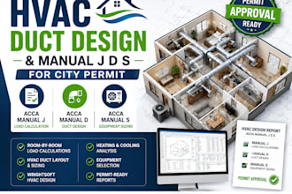 do hvac duct design and manual j d s for city permit