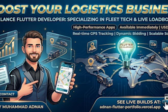 develop custom logistics app, fleet management, or loadboard in flutter