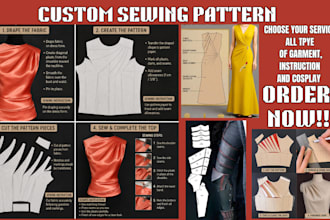 create sewing pattern and sewing instruction PDF for clothing brand and etsy