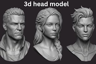 sculpt realistic 3d head bust face model 3d sculpture portrait stl 3d printing