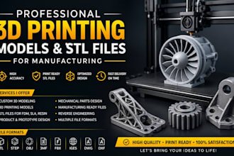 create professional 3d printing models and stl files for manufacturing
