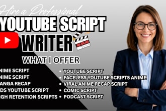 write engaging manga and anime scripts for your youtube channel