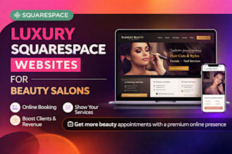 build a modern squarespace salon website, beauty website, hair salon website