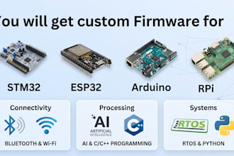 develop esp32, nrf52, stm32, and raspberry pi firmware solutions