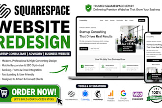 redesign startup consultant website advisory service website business website