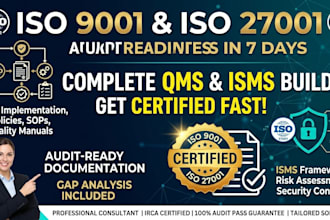 build iso 9001 and iso 27001 qms for audit readiness in 7day
