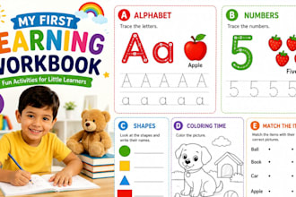 design engaging children workbook and activity book