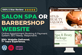 design wordpress website for your salon spa or barbershop with online booking