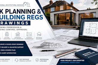 prepare UK building planning and building regs drawings