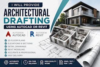 provide architectural drafting using autocad or revit