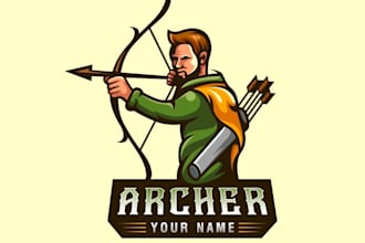 design modern style for archer e sport mascot logo with express delivery