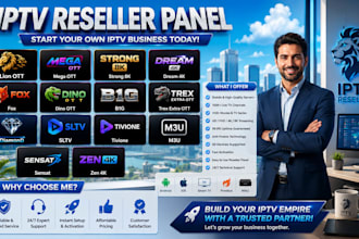 create stable reseller panel ,strong 8k, lion ott, dream 4k,trex panel, mega ott