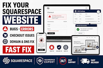 troubleshoot and fix your squarespace website, bugs checkout and domain issues