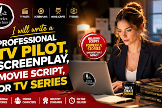 write a professional TV pilot, screenplay, movie script, and TV series