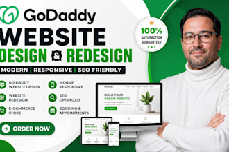 design mordern godaddy website, redesign business website or landing page