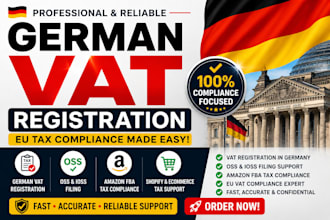 do german vat registration, oss filling, amazon fab compliance and eu vat