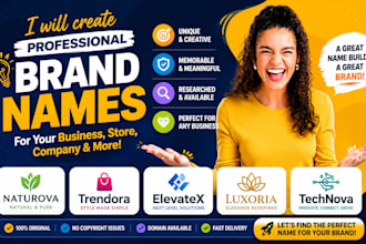 create a professional brand names for your business, store, company, and more