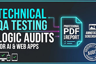 perform technical QA testing and logic audits for ai and saas websites