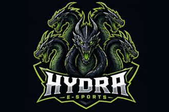 make new style hydra dragon e sport mascot logo within 1 day
