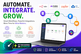build n8n ai agent automation, make com, zapier workflow and API integration