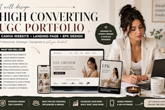 design a high converting ugc portfolio canva website, landing page, epk