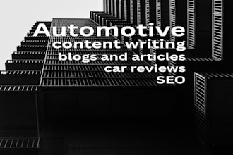 write professional automotive blog articles and car related content with SEO