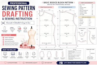 create professional sewing pattern drafting and bodice block design