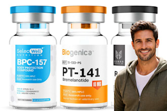 do peptide label design, sarms, vial label, supplement packaging and 3d mockup