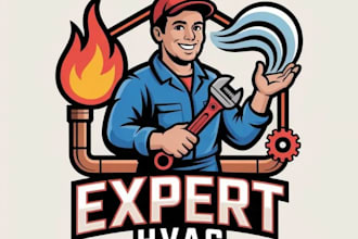 make logo for hvac heating cooling plumbing and handyman in 24 hours