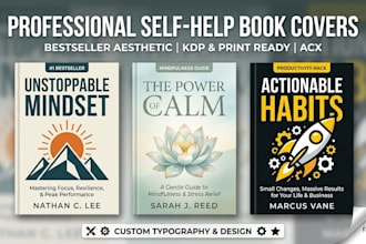 design self help book cover for amazon KDP and acx audiobook