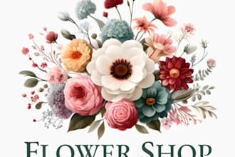 draw botanical illustration flower, plant and logo design