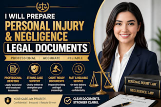 prepare personal injury and negligence legal documents