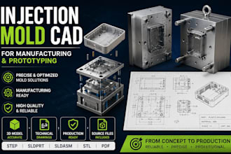 do injection mold cad design for manufacturing and prototyping