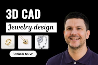 do jewelry cad design for 3d printing and 3d modelling and rendering