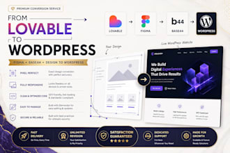 convert lovable ai to wordpress figma gohighlevel base44 to wordpress website