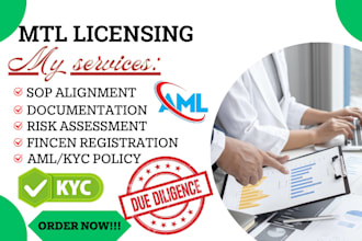 handle multi state mtl licensing for US money and handle all other documents