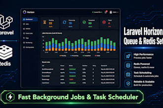 setup laravel horizon queue jobs and redis scheduler