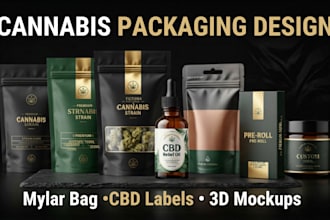 do cannabis packaging, mylar bag, pouch design and cbd label design