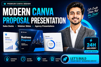 design modern canva proposal presentation and sales deck
