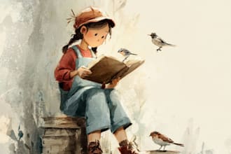 paint a watercolor illustrations and childrens books cover