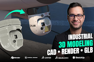 create industrial cad visualization and realistic blender renders