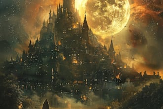 make a fantasy book cover, thriller book cover design